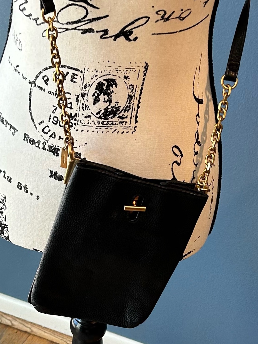 Thacker New York Pippa Black Leather Crossbody Bag